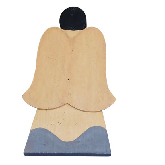 Vintage Wooden decorative angel figures, Lot of Two 16" 12" - Picture 13 of 13